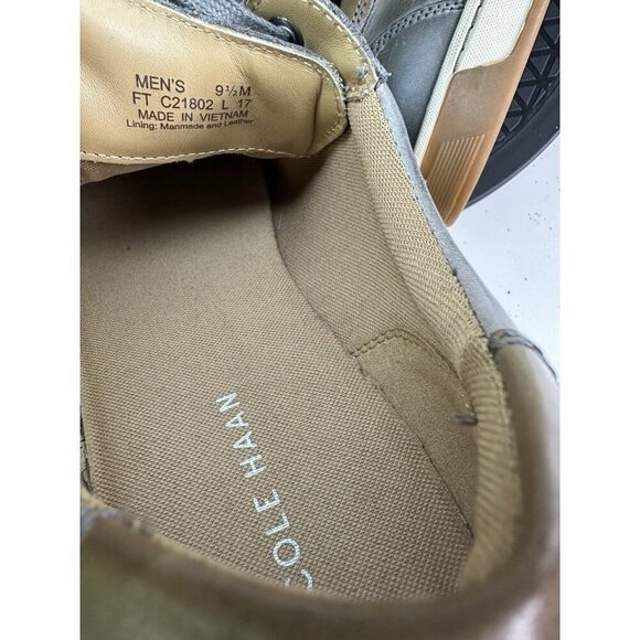 Cole Haan Shoes Mens 9.5 M Vartan Sneakers Gray Leather Lace Up Low Top C21802 - Picture 8 of 8